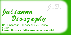 julianna dioszeghy business card